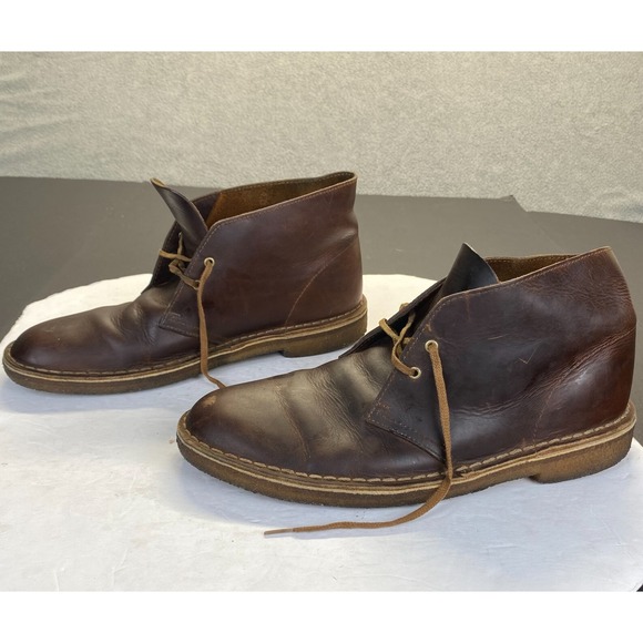 CLARKS Originals Desert Boot Brown Leather‎ Men's Size 10,Comfort,Ankle - Picture 1 of 16